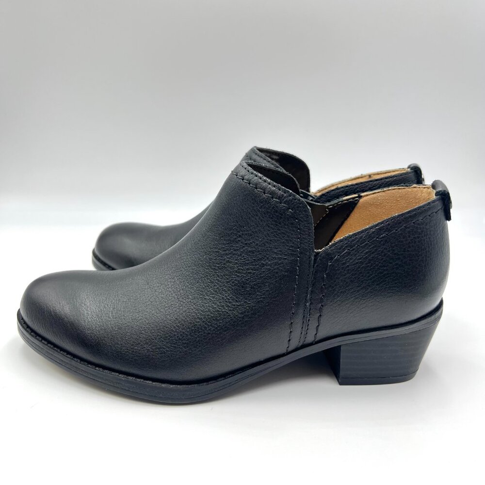 6.5W 6.5 WIDE Naturalizer Zarie Black Leather Ankle Boots Booties Shooties Shoes - Picture 6 of 15